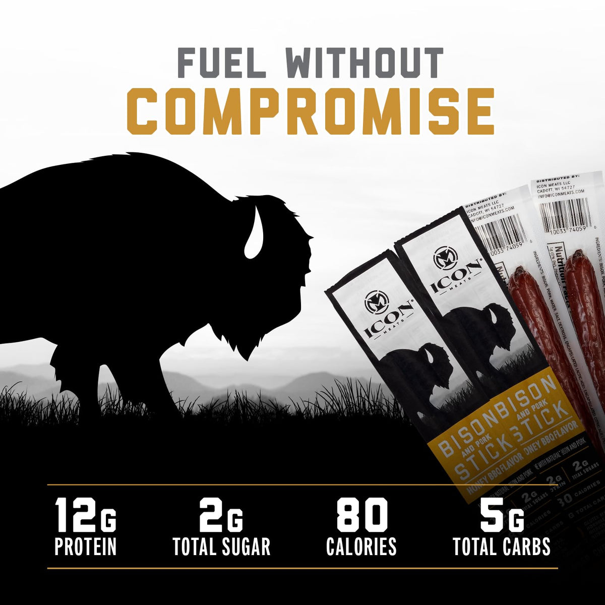 ICON Meats Gluten-free, keto-friendly snack sticks with no MSG.
