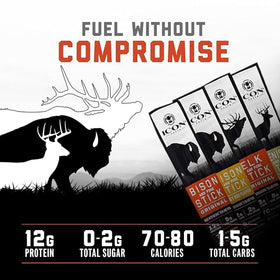 ICON Meats Original Elk and Pork sticks offer quick protein during errands or gym sessions.