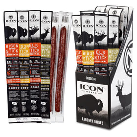 ICON Meats Snack Sticks Sampler box showcases four flavors for on-the-go snacking.