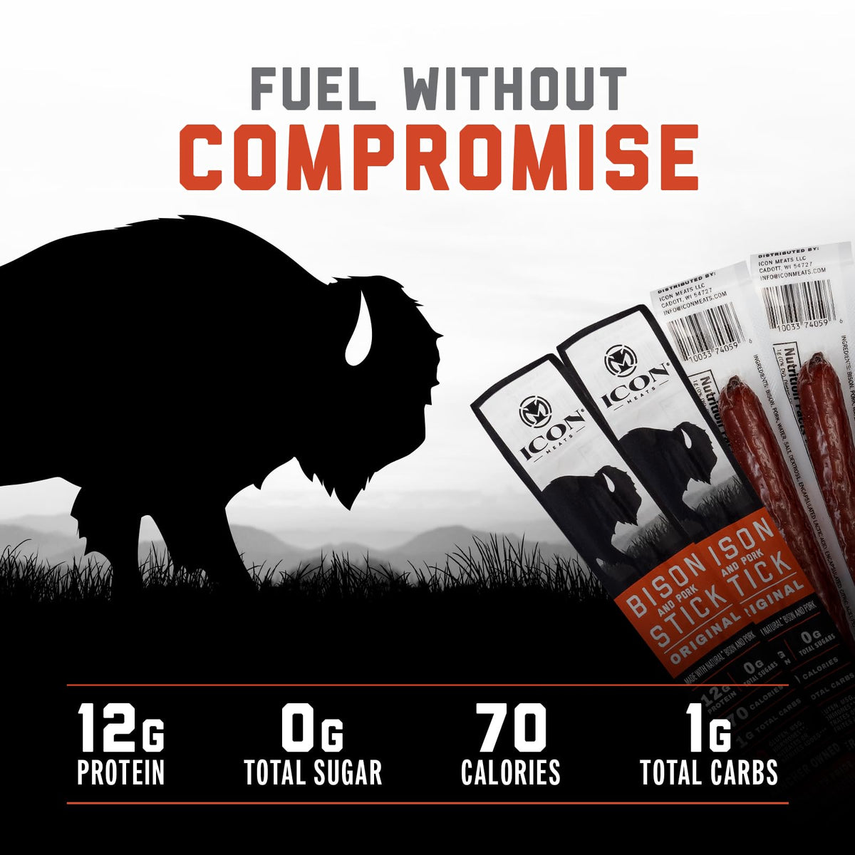 ICON Meats USA-made badge on packaging for trust.