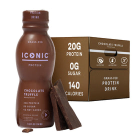 Iconic Protein Drink Chocolate Truffle 12-pack front view, convenient on-the-go fueling.