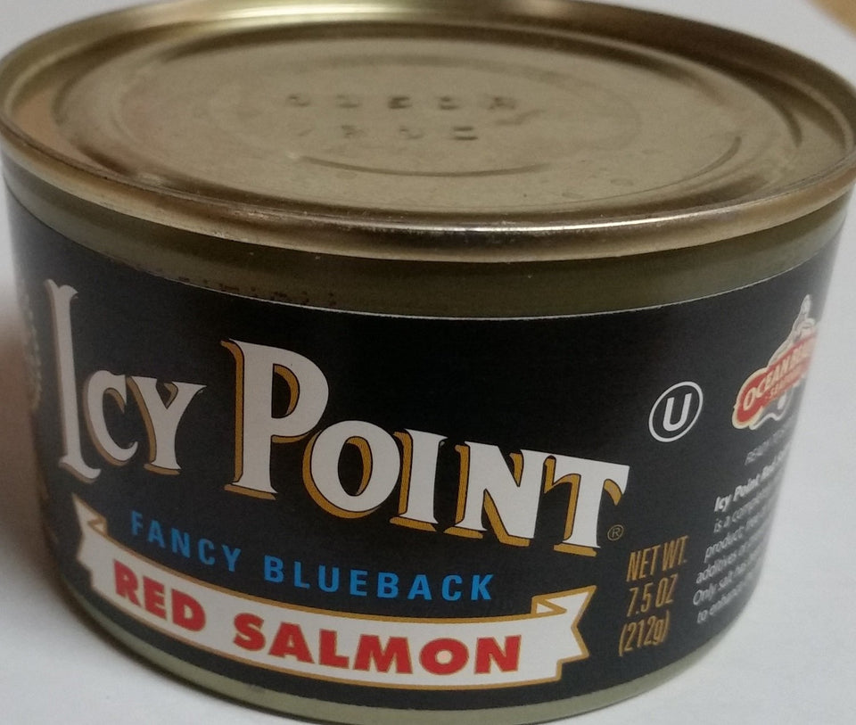 Icy Point Alaska Red Salmon cans pack 6 offers convenient, flavorful salmon with natural omega-3s.