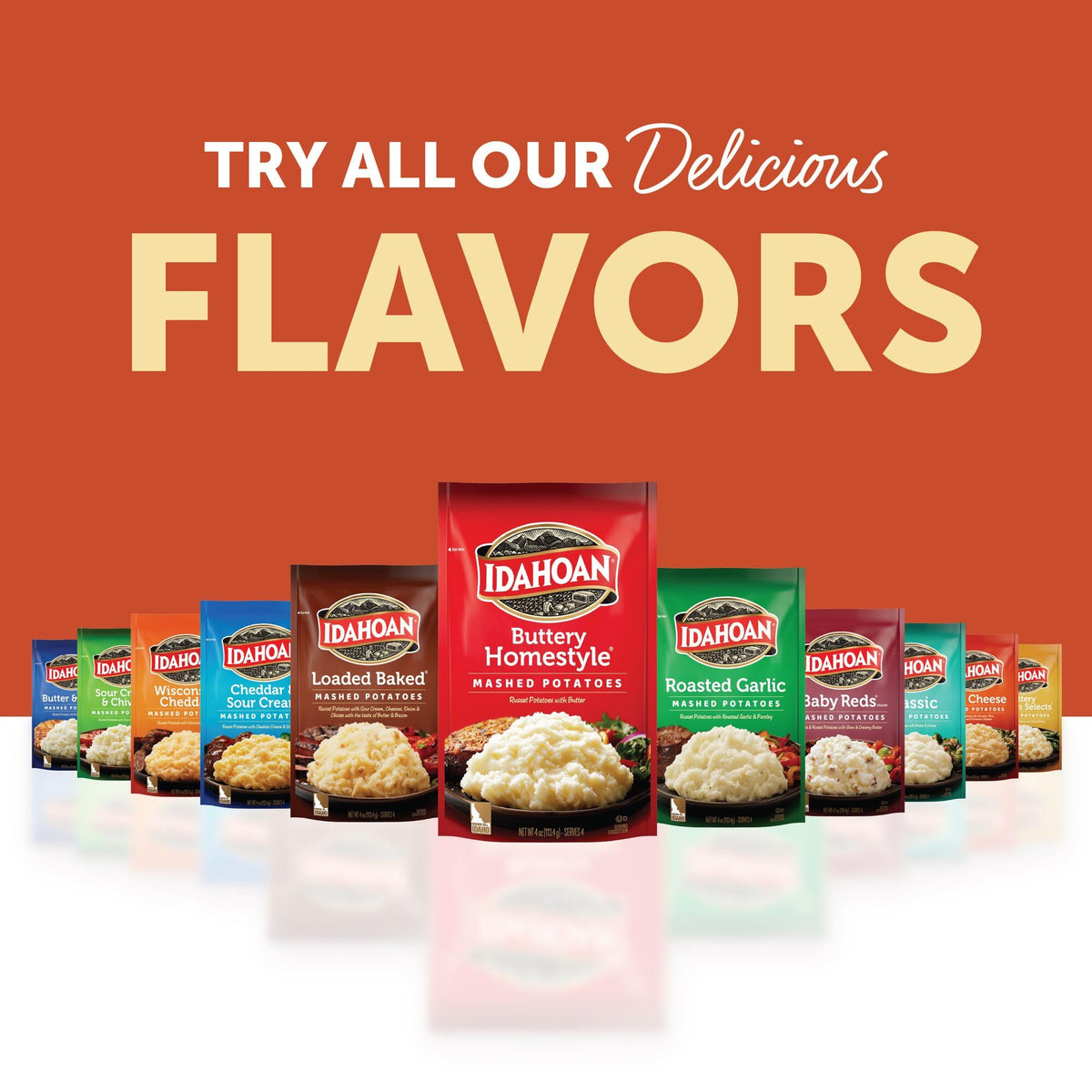 Idahoan Applewood Smoked Bacon Mashed Potatoes gluten-free label visible