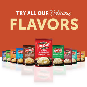 Idahoan Applewood Smoked Bacon Mashed Potatoes gluten-free label visible