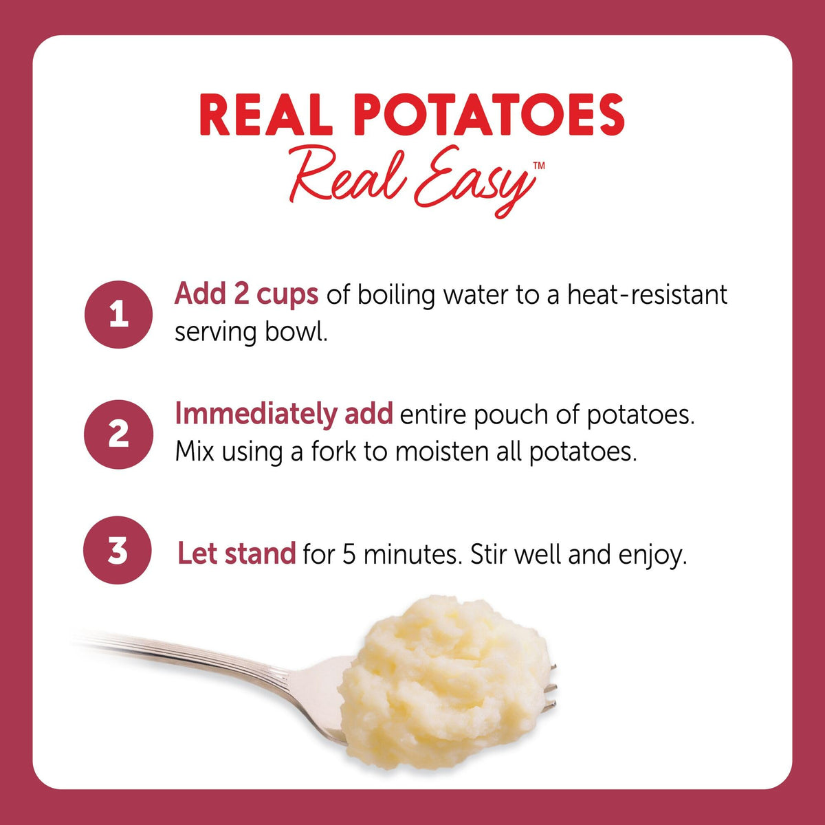 Idahoan Baby Reds mashed potatoes close-up reveals creamy texture