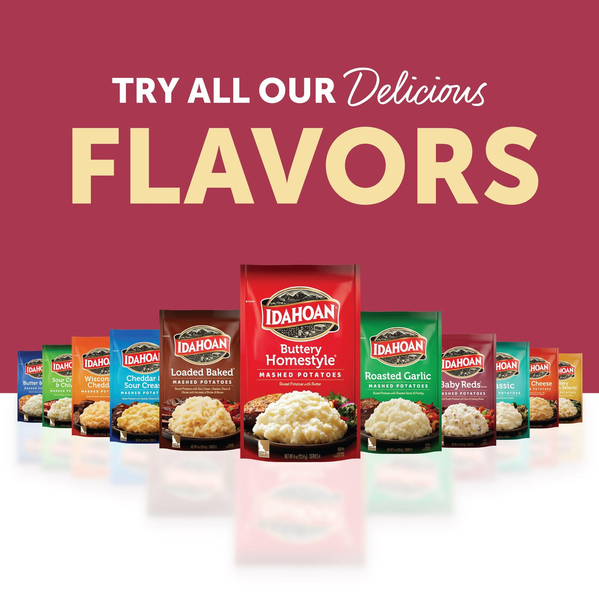Idahoan Baby Reds mashed potatoes prepared as a simple weeknight side
