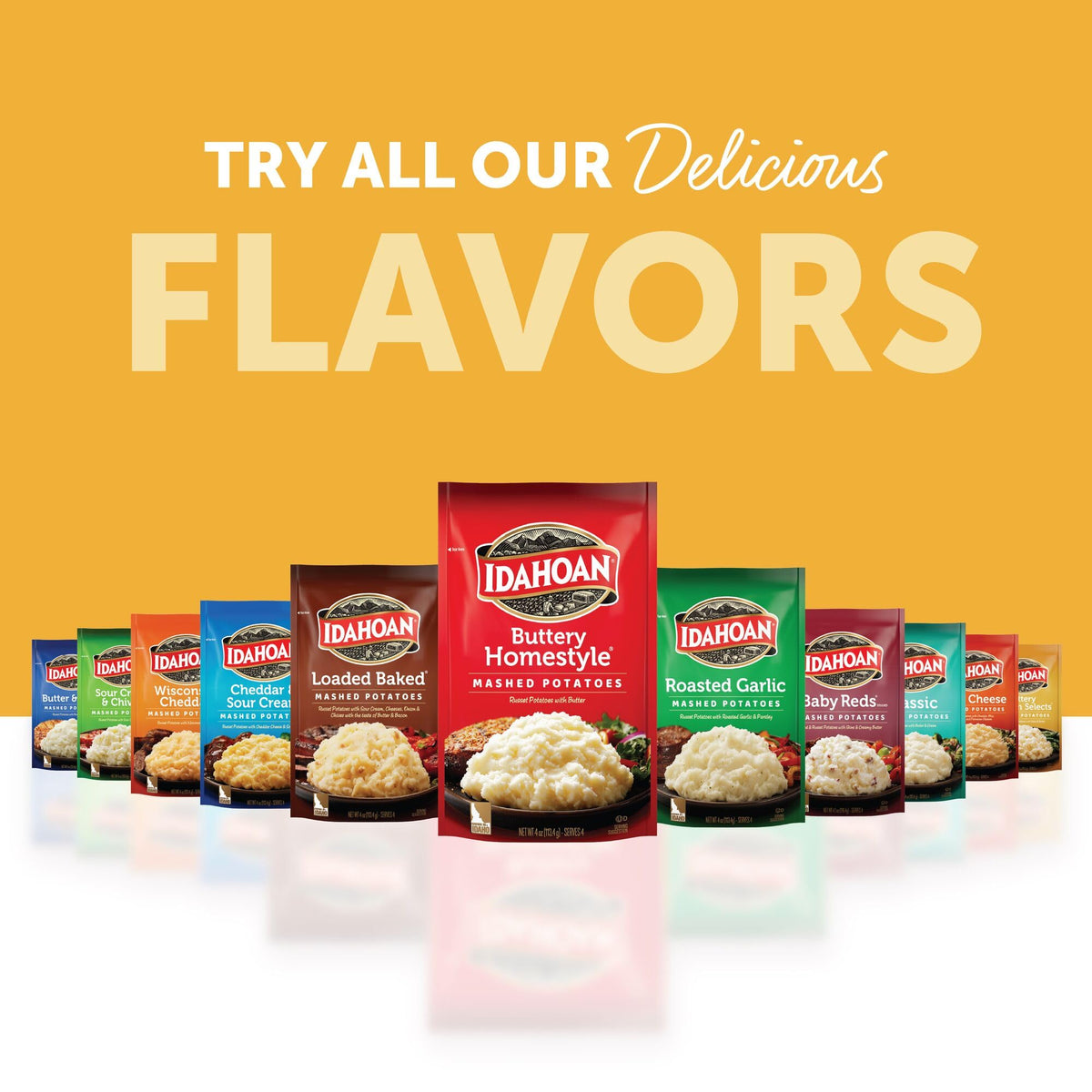 Naturally gluten-free Idahoan mash made from 100% Real Idaho potatoes