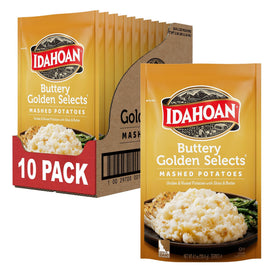 Idahoan Buttery Golden Selects mashed potatoes pouch ready for a quick family side