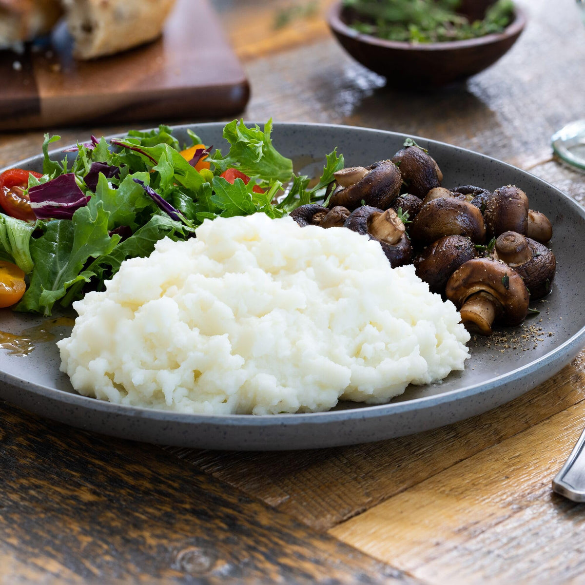 Idea: quick mealtime with Idahoan dairy-free mashed potatoes.