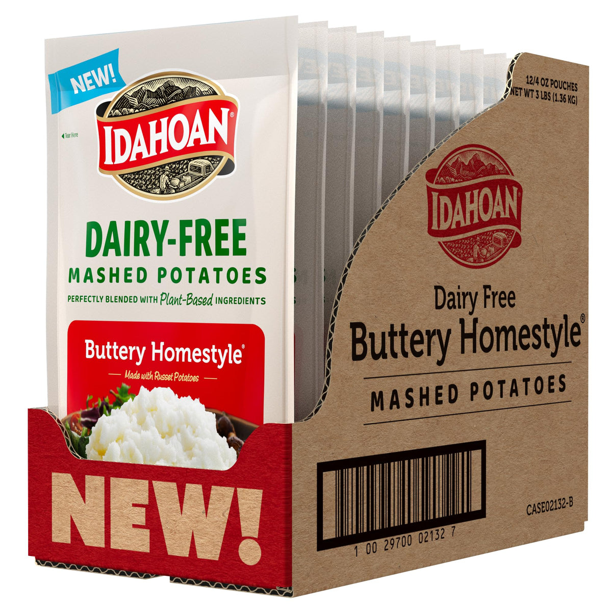 Plate of fluffy Idahoan dairy-free mashed potatoes, gluten-free comfort.