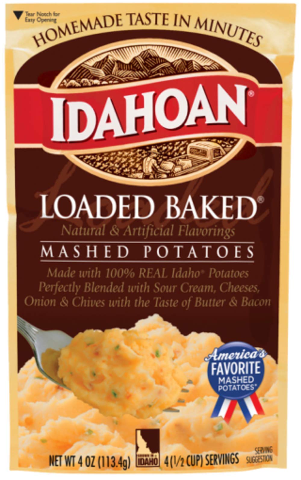 Idahoan Loaded Baked Potato Mashed Potatoes, indulgent flavor boost for sides