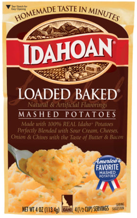 Idahoan Loaded Baked Potato Mashed Potatoes, indulgent flavor boost for sides
