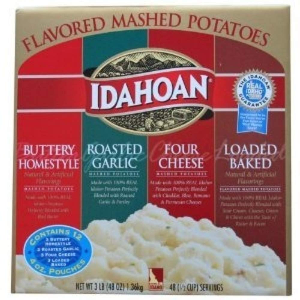 Idahoan Flavored Mashed Potatoes Variety Pack, convenient for quick weeknight meals