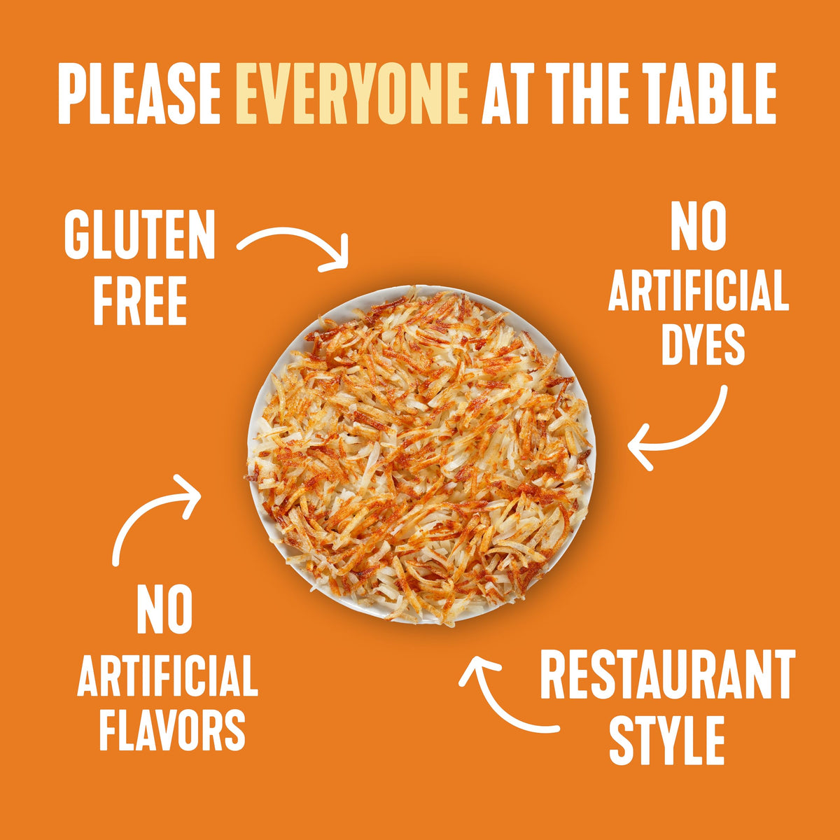Idahoan Fresh Cut Hash Browns plated as a comforting meal.