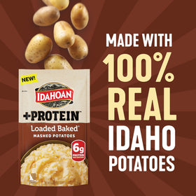 Idahoan Loaded Baked +Protein pouch on stovetop heat for fast dinner side