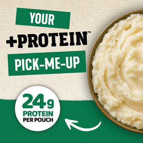 Idahoan Roasted Garlic +Protein real Idaho potatoes closeup highlight quality.