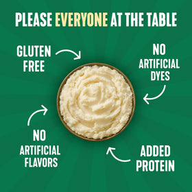 Idahoan Roasted Garlic +Protein stovetop prep demonstrates quick heat-and-serve.