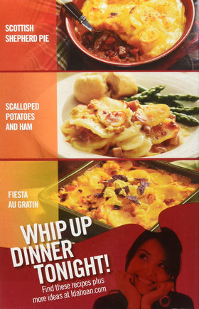Idahoan scalloped dish served, comforting butter-forward flavor for table.