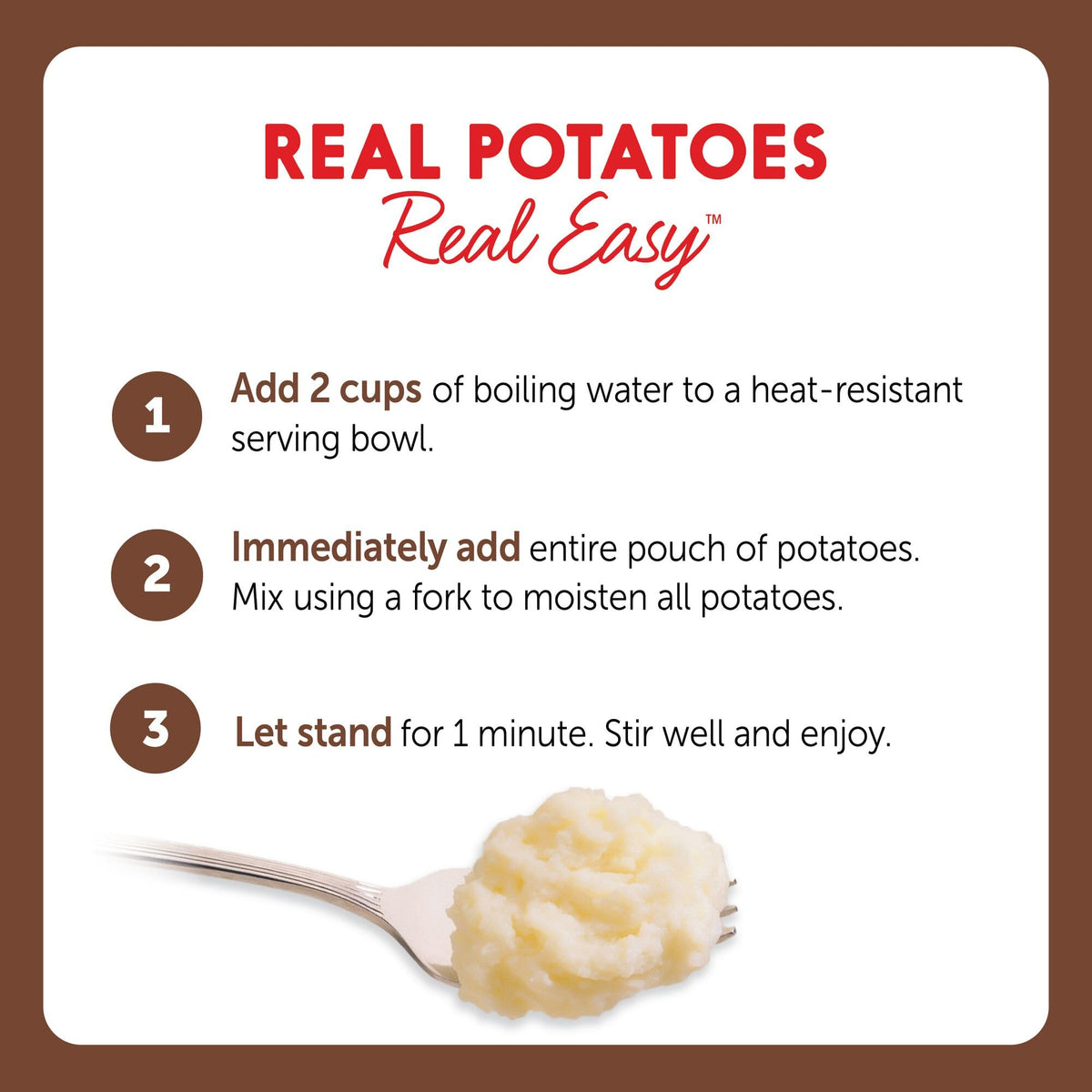 Creamy texture with bacon bits in Idahoan Smoky Cheese & Bacon mashed potatoes, ideal side dish.