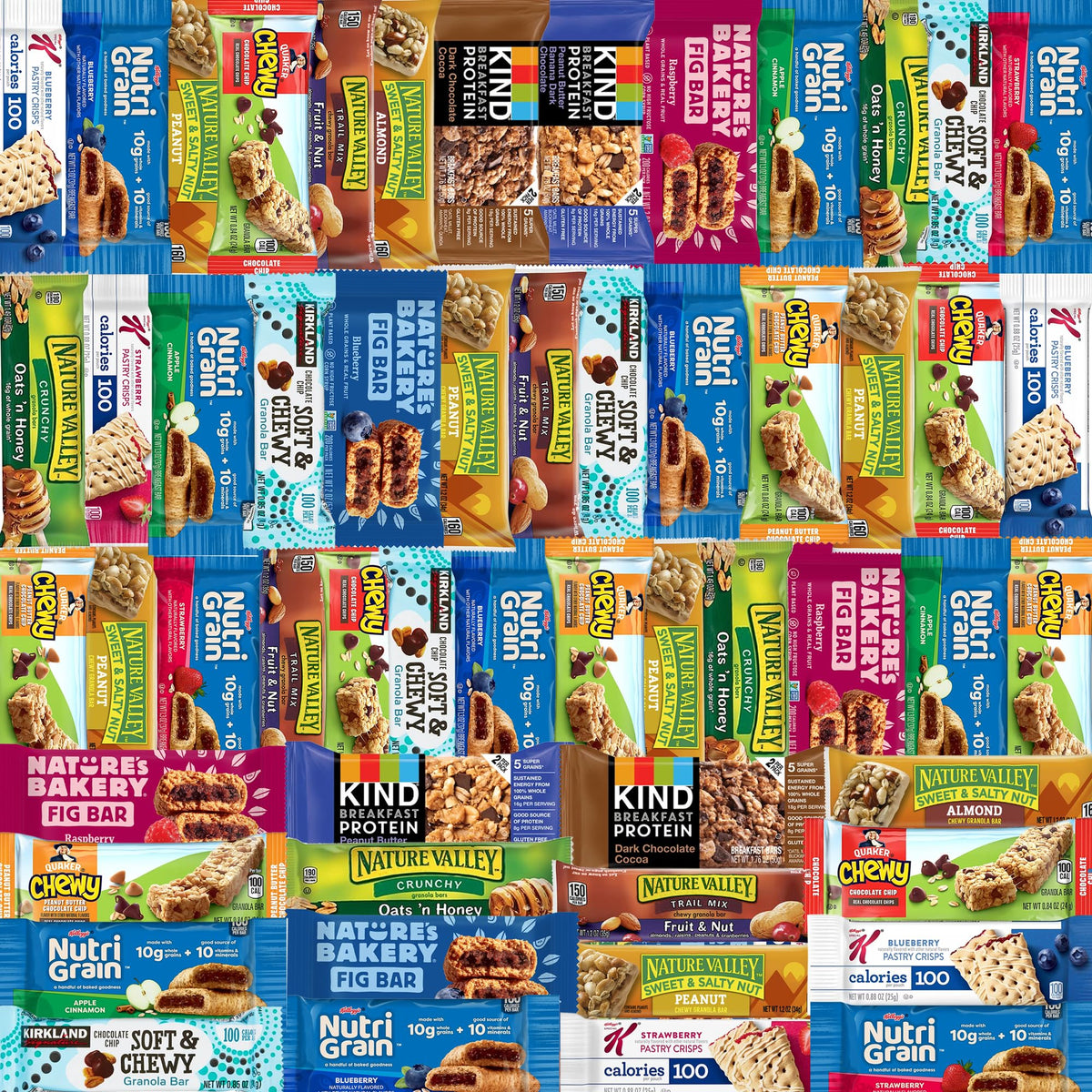 Idea Home granola bars 65-count variety pack for busy mornings.