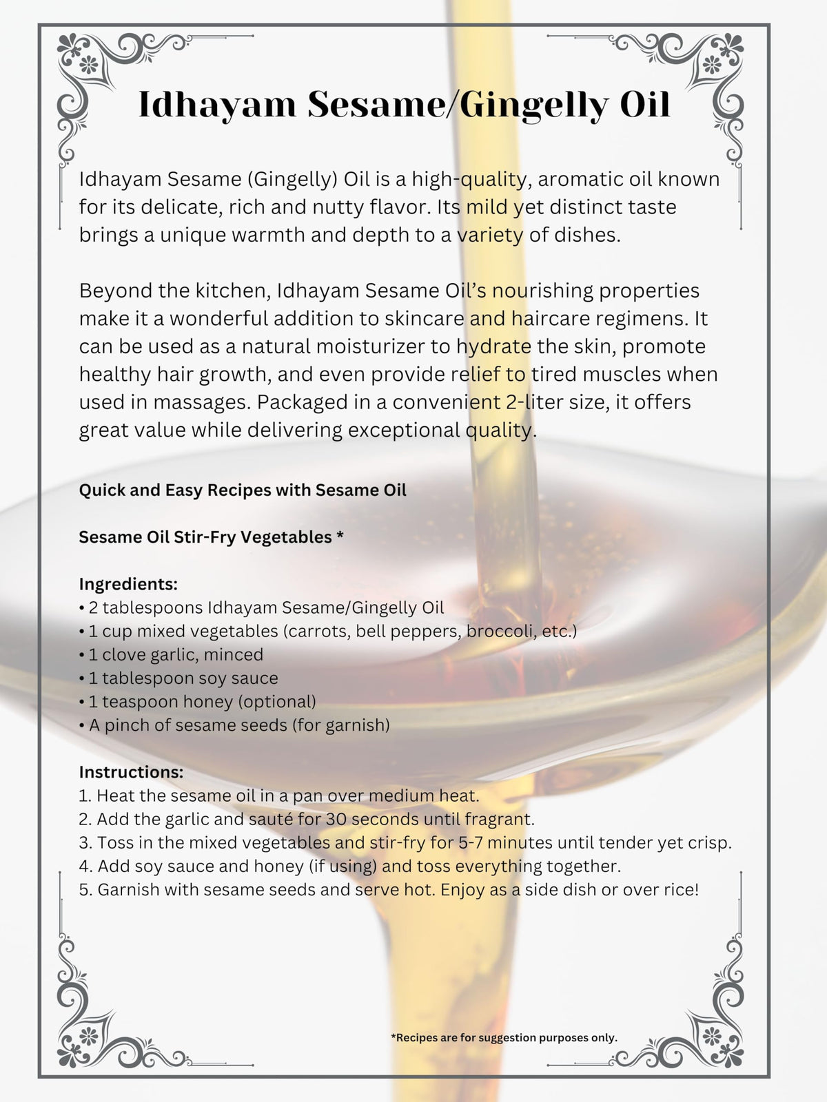 Idhayam sesame oil 1l export-packaging keeps product ready for international shelves