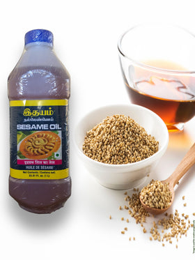 Idhayam sesame oil 1l glass-bottle preserves freshness and aroma