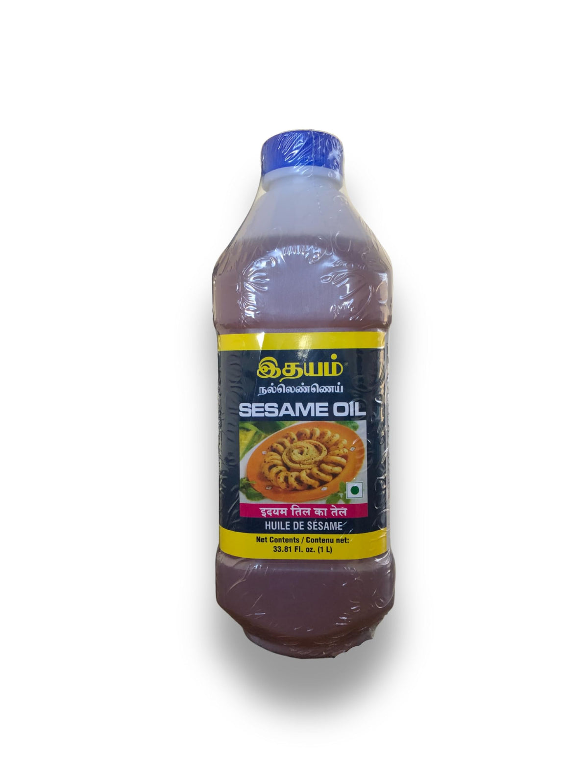 Idhayam sesame oil 1l pour-spout for precise, flavor-enhancing drizzle