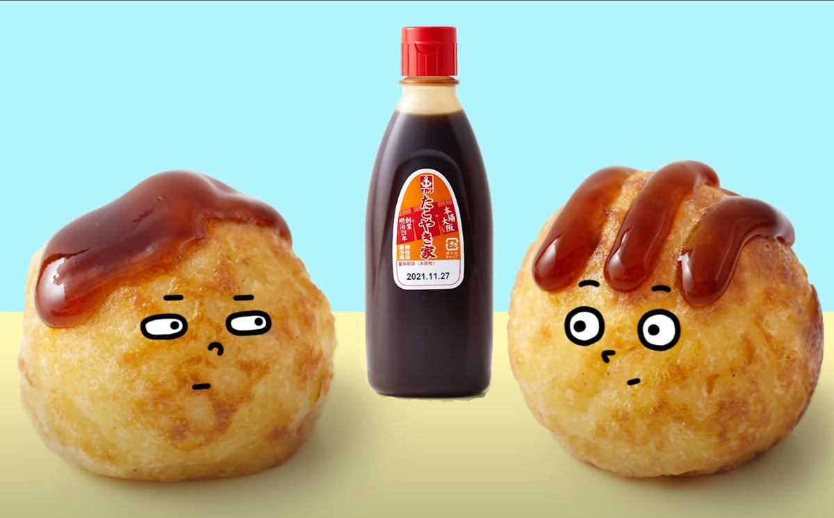 Ikari Takoyaki Sauce packaging design nods to Kansai heritage