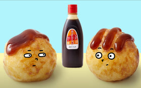 Ikari Takoyaki Sauce packaging design nods to Kansai heritage