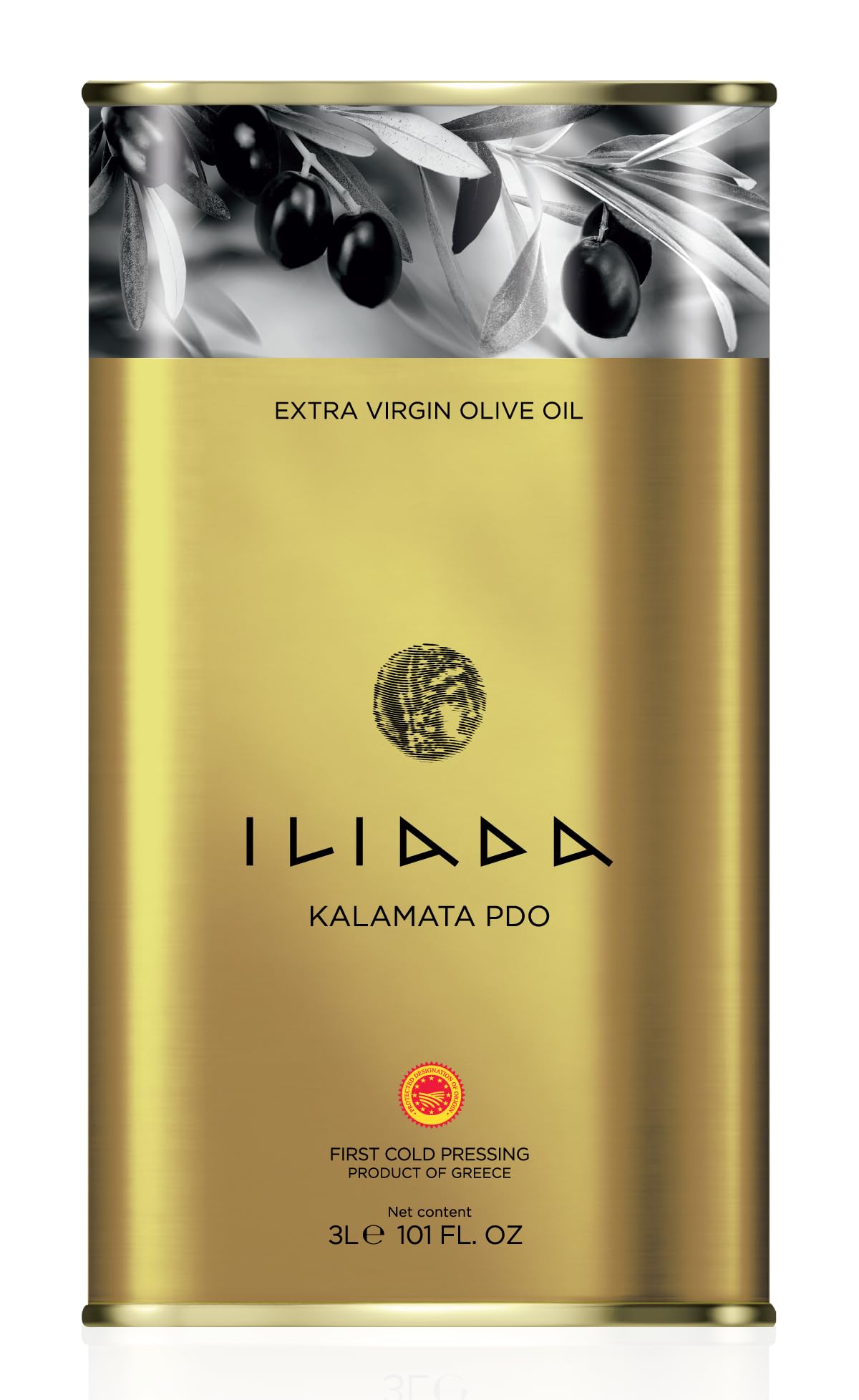 Iliada Kalamata PDO EVOO 3L bottle showcasing authentic Greek flavor for cooking.
