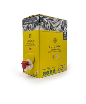 Close-up of the bag-in-box spout in Iliada Kalamata PDO oil for precise pouring