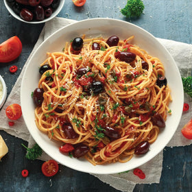ILIADA Kalamata pitted olives with traceability label ensuring origin