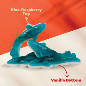 ILike! Blue Sharks Gummy Candy 2lb bag ideal for sharing at events.