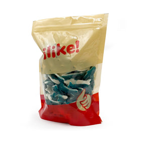 ILike! Blue Sharks gummies, kid-friendly snacks for gatherings.