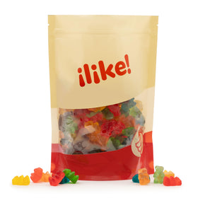 ILIKE! Bears Gummy Candy closeup for dessert garnish and kid-friendly treats.