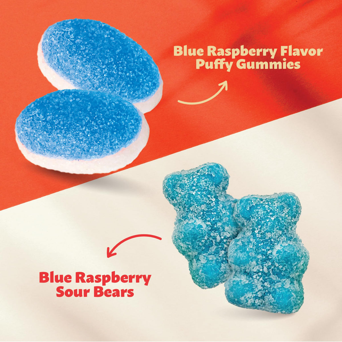 ILike! Blue Raspberry Puffs Gummies with soft texture for dessert toppings.