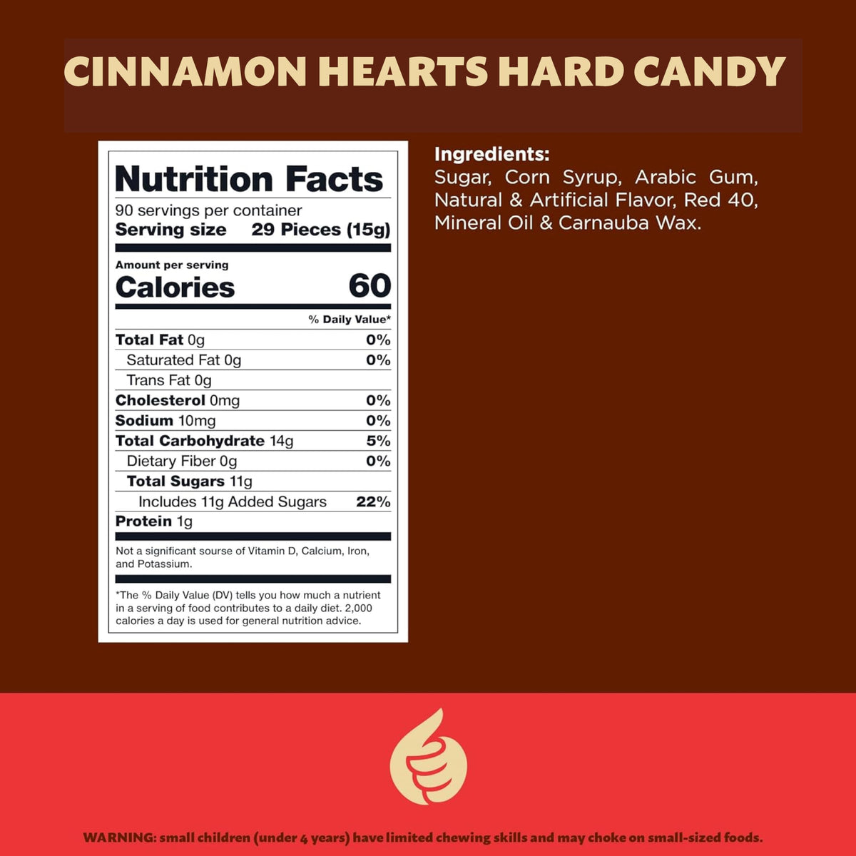 ILIKE! Candy buffet display featuring heart-shaped cinnamon bits.