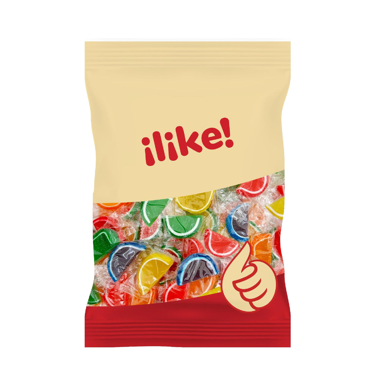 ILIKE! Colorful fruit jelly slices add visual appeal to desserts.