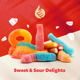 ILike! Gummy belts close-up, bright bite-sized candy for gifts and displays.
