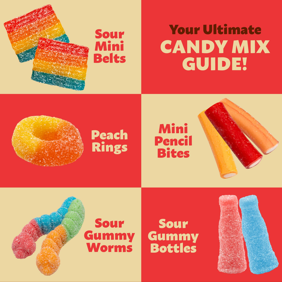 ILike! Gummy bottles close-up, colorful decor and edible toppers for desserts.