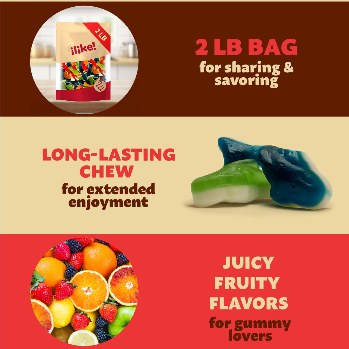 ILike! Gummy Sharks great for lunchboxes and on-the-go snacking