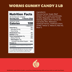 ILIKE! Gummy Worms close-up—soft, chewy texture and fruity flavors.