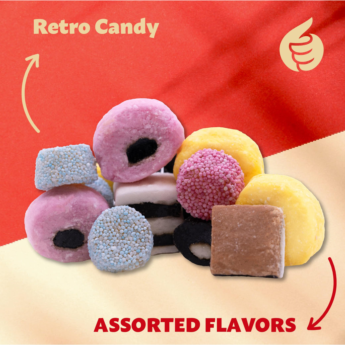 ILIKE! Coconut rolls and glossy licorice in a classic assortment.