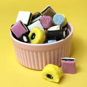 ILIKE! Strawberry and lemon flavors add brightness to licorice mix.
