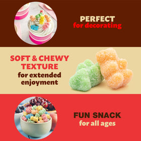 ILIKE! Neon Sour Gummi Bears dessert garnish adds playful flavor to treats.