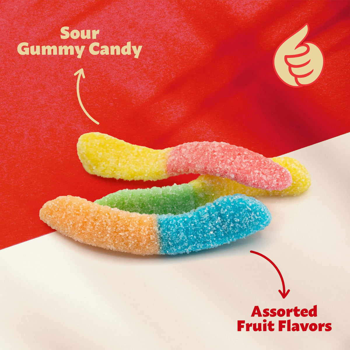 ILIKE! Neon Sour Gummy Worms for candy buffets and gift bags.
