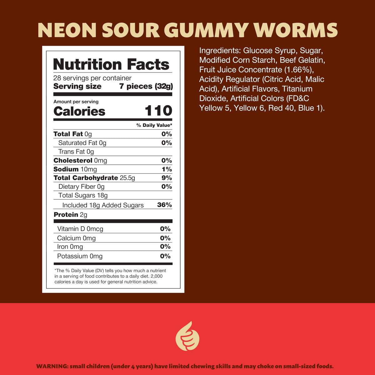 ILIKE! Neon Sour Gummy Worms closeup shows fruity flavors and vibrant colors.