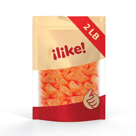 ILIKE! orange slices jelly candy in a clear jar inviting snacking and sharing.