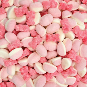 ILIKE! Pink Candy Mix bag display shows vibrant color for party spreads.