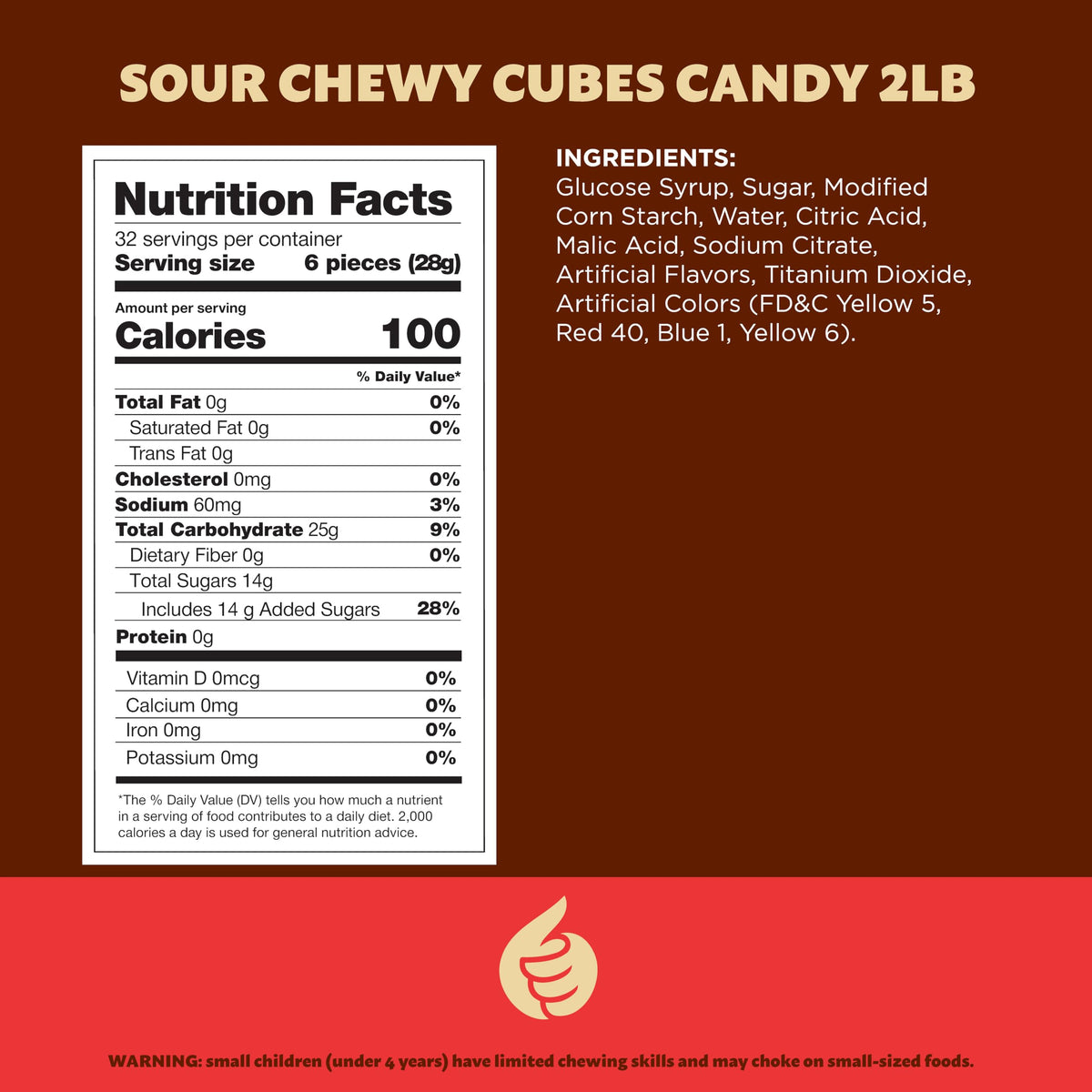ILIKE Sour Gummy Blocks close-up shows chewy cubes with tangy finish.